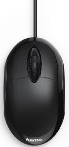 HAMA 182600 MC-100 OPTICAL 3-BUTTON MOUSE, CABLED, BLACK