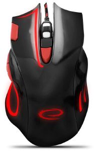 ESPERANZA EGM401KR WIRED MOUSE FOR GAMERS 7D OPTICAL USB MX401 HAWK BLACK/RED