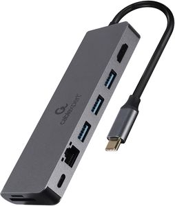 CABLEXPERT USB TYPE-C 5-IN-1 MULTI-PORT ADAPTER (HUB + HDMI + PD + CARD READER + LAN)