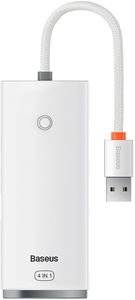 BASEUS LITE SERIES HUB 4IN1 USB TO 4X USB 3.0 25CM WHITE