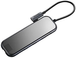 BASEUS MULTI-FUNCTIONAL HUB (TYPE-C TO 3XUSB 3.0 + HDMI 4K+ RJ45 + PD GREY