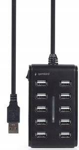 GEMBIRD UHB-U2P10P-01 10-PORT USB 2.0 HUB BLACK