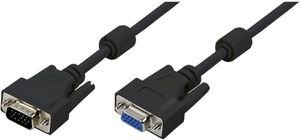 LOGILINK CV0006 VGA EXTENSION CABLE MALE/FEMALE DOUBLE SHIELDED WITH 2X FERRIT CORE 5M BLACK LOGILINK CV0006 VGA EXTENSION CABLE MALE/FEMALE DOUBLE SHIELDED WITH 2X FERRIT CORE 5M BLACK