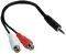 HAMA 42190 ADAPTER CABLE 3.5 MM STEREO JACK PLUG - 2 RCA SOCKETS 0.15 M