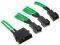 BITFENIX MOLEX TO 3X 3-PIN 5V ADAPTER 20CM - SLEEVED GREEN/BLACK