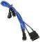 BITFENIX MOLEX TO 3X 3-PIN 7V ADAPTER 20CM - SLEEVED BLUE/BLACK