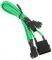 BITFENIX MOLEX TO 3X 3-PIN 7V ADAPTER 20CM - SLEEVED GREEN/BLACK