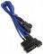 BITFENIX MOLEX TO 3X 3-PIN ADAPTER 20CM - SLEEVED BLUE/BLACK