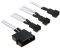 BITFENIX MOLEX TO 3X 3-PIN ADAPTER 20CM - SLEEVED WHITE/BLACK