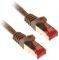 INLINE PATCH CABLE S/FTP CAT.6 RJ45 0.5M BROWN