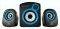 AUDIOBOX A300-U DOUBLE BASS 2.1 SPEAKER SYSTEM BLUE