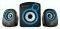 AUDIOBOX A300-U DOUBLE BASS 2.1 SPEAKER SYSTEM BLUE