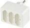 REV 3-WAY EURO PLUG ADAPTER WHITE