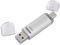 HAMA 181075 C-LAETA USB STICK, USB-C USB 3.1/3.0, 256 GB, 70 MB/S, SILVER