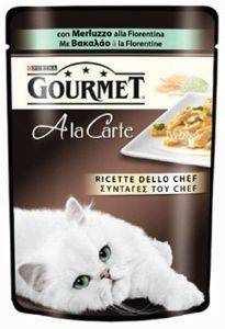 ΦΑΚΕΛΑΚΙ GOURMET A LA CARTE ΚΟΜΜΑΤΑΚΙΑ ΒΑΚΑΛΑΟΣ A LA FLORENTINE 85GR ΦΑΚΕΛΑΚΙ GOURMET A LA CARTE ΚΟΜΜΑΤΑΚΙΑ ΒΑΚΑΛΑΟΣ A LA FLORENTINE 85GR