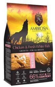 AMBROSIA ΤΡΟΦΗ ΣΚΥΛΟΥ AMBROSIA GRAIN FREE PUPPY ΚΟΤΟΠΟΥΛΟ - ΦΡΕΣΚΟ ΛΕΥΚΟ ΨΑΡΙ 2KG