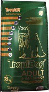 TROPIDOG ΤΡΟΦΗ ΣΚΥΛΟΥ TROPIDOG SUPER PREMIUM ADULT SMALL BREEDS ΑΡΝΙ,ΣΟΛΩΜΟΣ - ΡΥΖΙ 8KG