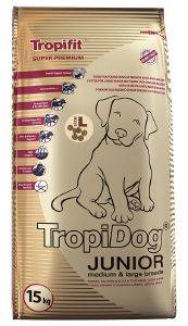 ����� ������ TROPIDOG SUPER PREMIUM JUNIOR MEDIUM & LARGE BREEDS ���������, ������� & ���� 15KG