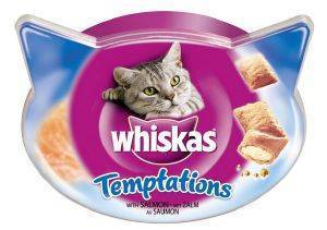 ΣΝΑΚ WHISKAS TEMPTATIONS ΣΟΛΟΜΟΣ 60GR
