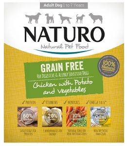 NATURO ΓΕΥΜΑ ΣΚΥΛΟΥ NATURO GRAIN FREE ΚΟΤΟΠΟΥΛΟ-ΠΑΤΑΤΑ - ΛΑΧΑΝΙΚΑ 400GR