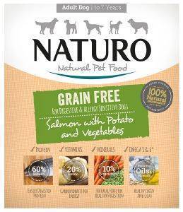 NATURO ΓΕΥΜΑ ΣΚΥΛΟΥ NATURO GRAIN FREE ΣΟΛΟΜΟΣ-ΠΑΤΑΤΑ - ΛΑΧΑΝΙΚΑ 400GR