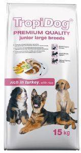 TROPIDOG ΤΡΟΦΗ ΣΚΥΛΟΥ TROPIDOG PREMIUM JUNIOR LARGE BREED ΓΑΛΟΠΟΥΛΑ - ΡΥΖΙ 15KG