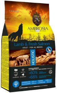 AMBROSIA ΤΡΟΦΗ ΣΚΥΛΟΥ AMBROSIA GRAIN FREE ADULT ALL BREEDS ΑΡΝΙ - ΣΟΛΩΜΟΣ 2KG