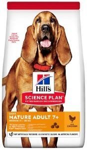   HILL\'S SCIENCE PLAN MATURE LIGHT MEDIUM  14KG