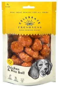 SNACK CELEBRATE FRESHNESS GRAIN FREE CHICKEN & RICE BALLS 100GR SNACK CELEBRATE FRESHNESS GRAIN FREE CHICKEN & RICE BALLS 100GR