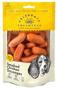 SNACK CELEBRATE GRAIN FREE SMOKED CHICKEN SAUSAGES 100GR 136030542