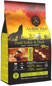 AMBROSIA ΤΡΟΦΗ ΣΚΥΛΟΥ AMBROSIA GRAIN FREE ADULT FRESH ΓΑΛΟΠΟΥΛΑ - ΠΑΠΙΑ 12KG