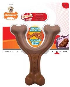 NYLABONE EXTREME CHEW WISHBONE BISON L