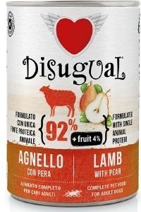 DISUGUAL ΚΟΝΣΕΡΒΑ ΣΚΥΛΟΥ DISUGUAL FRUIT ΜΕ ΑΡΝΙ - ΑΧΛΑΔΙ 400GR