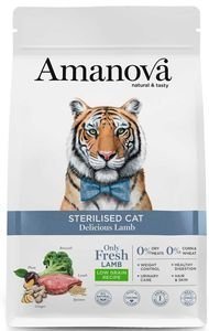 AMANOVA ΤΡΟΦΗ ΓΑΤΑΣ AMANOVA ADULT STERILISED DELICIOUS ΑΡΝΙ 1.5KG