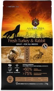 AMBROSIA ΤΡΟΦΗ ΣΚΥΛΟΥ AMBROSIA GRAIN FREE ADULT SENSITIVE ΦΡΕΣΚΙΑ ΓΑΛΟΠΟΥΛΑ - ΚΟΥΝΕΛΙ 12KG