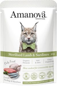 ΦΑΚΕΛΑΚΙ ΓΑΤΑΣ AMANOVA ADULT STERILISED ΑΡΝΙ & ΣΑΡΔΕΛΕΣ (85GR) ΦΑΚΕΛΑΚΙ ΓΑΤΑΣ AMANOVA ADULT STERILISED ΑΡΝΙ & ΣΑΡΔΕΛΕΣ (85GR)