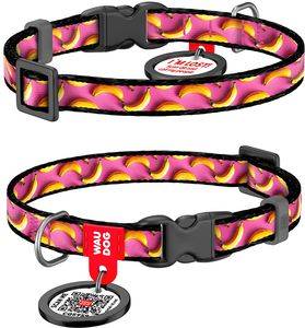 ΠΕΡΙΛΑΙΜΙΟ WAUDOG BANANAS ON PINK PLASTIC FASTEX (15MM / 25-35CM) ΠΕΡΙΛΑΙΜΙΟ WAUDOG BANANAS ON PINK PLASTIC FASTEX (15MM / 25-35CM)