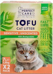 ΑΜΜΟΣ PERFECT CARE CAT LITTER TOFU SENSITIVE 14L (2 X 7L) ΑΜΜΟΣ PERFECT CARE CAT LITTER TOFU SENSITIVE 14L (2 X 7L)
