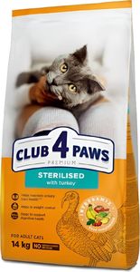 ����� ����� CLUB4PAWS ADULT STERILIZED ��������� (14KG)