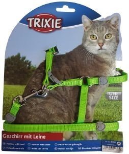 TRIXIE ΣΕΤ ΓΑΤΑΣ TRIXIE HARNESS WITH LEAD 26-37CM ΠΡΑΣΙΝΟ