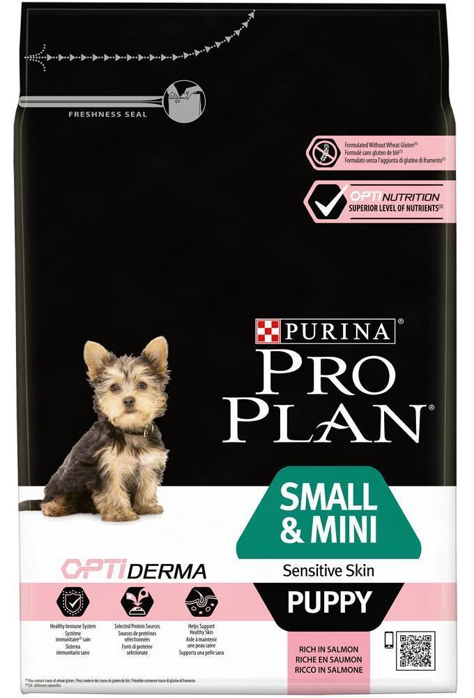 ΤΡΟΦΗ PURINA PRO PLAN DOG SMALL - MINI PUPPY SENSITIVE SKIN WITH OPTIDERMA ΣΟΛΟΜΟΣ 3KG