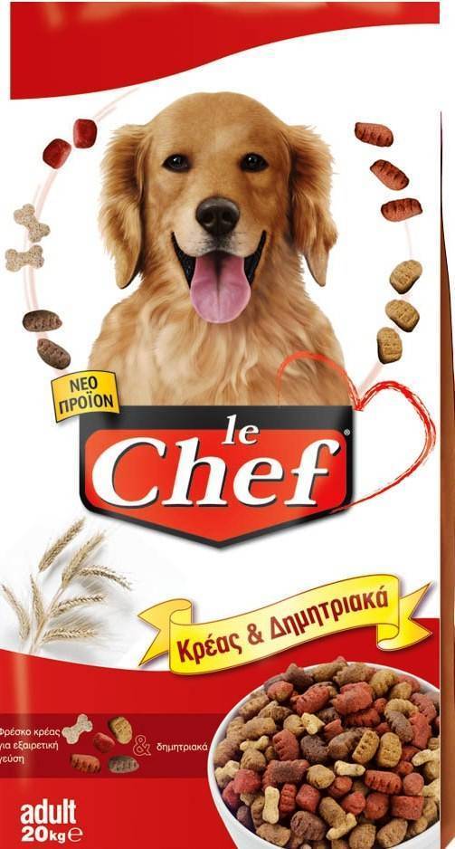 ΤΡΟΦΗ ΣΚΥΛΟΥ LE CHEF ΚΡΕΑΣ - ΔΗΜΗΤΡΙΑΚΑ 15KG