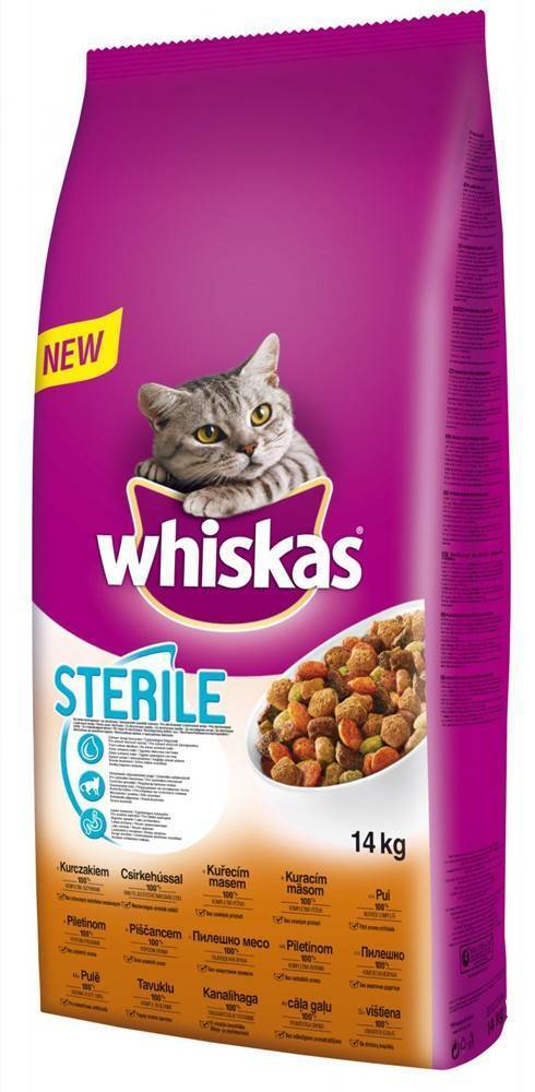 WHISKAS ΤΡΟΦΗ WHISKAS ADULT STERILE ΚΟΤΟΠΟΥΛΟ 14KG