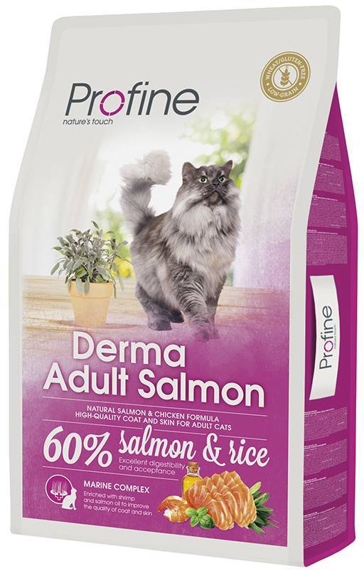 PROFINE ΤΡΟΦΗ PROFINE CAT DERMA ΜΕ ΣΟΛΩΜΟ - ΡΥΖΙ 10KG