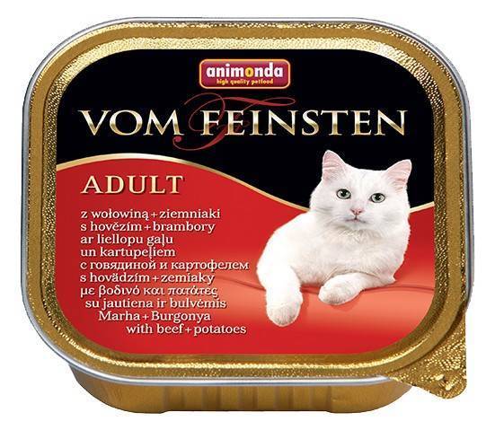 ΚΟΝΣΕΡΒΑ ΓΑΤΑΣ ANIMONDA VOM FEINSTEN ADULT ΒΟΔΙΝΟ ΚΑΙ ΠΑΤΑΤΕΣ 100GR