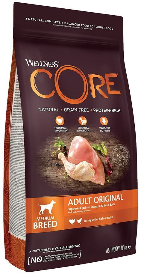 CORE ΤΡΟΦΗ ΣΚΥΛΟΥ WELLNESS CORE ADULT ORIGINAL ΓΑΛΟΠΟΥΛΑ - ΚΟΤΟΠΟΥΛΟ 1.8KG