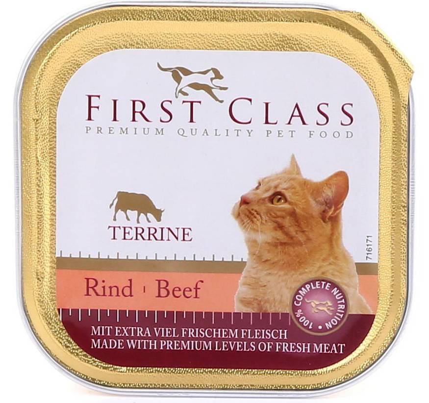 ΚΟΝΣΕΡΒΑ ΓΑΤΑΣ FIRST CLASS ΒΟΔΙΝΟ 100GR