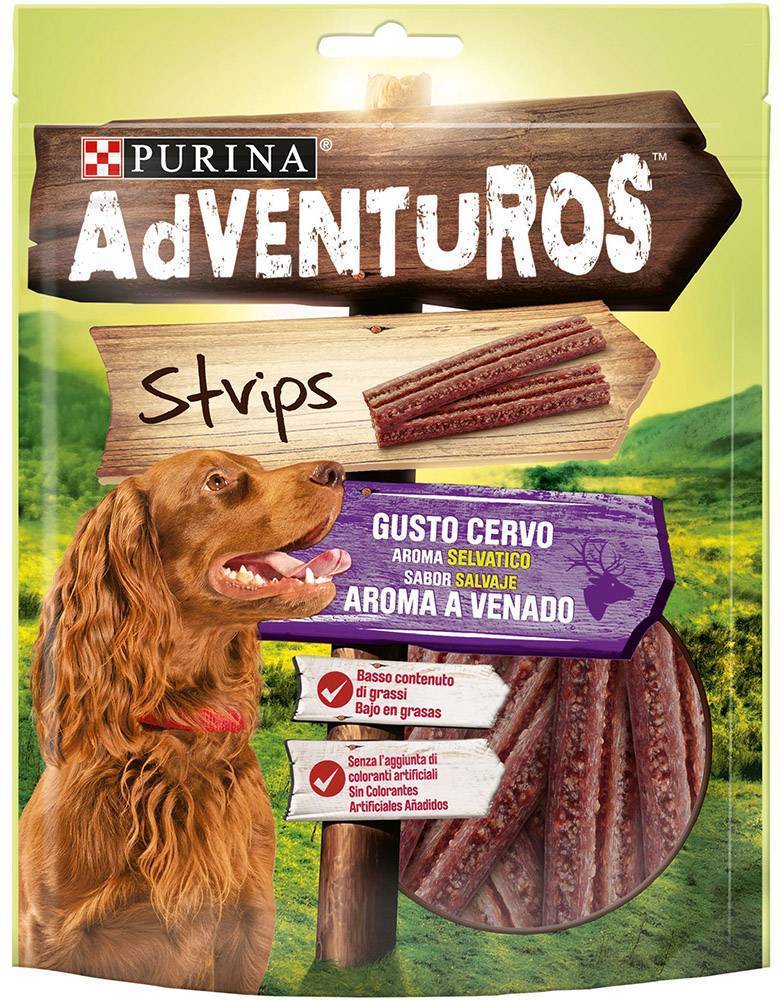 ADVENTUROS ΛΙΧΟΥΔΙΕΣ PURINA ADVENTUROS STRIPS ΜΕ ΕΛΑΦΙ 90GR