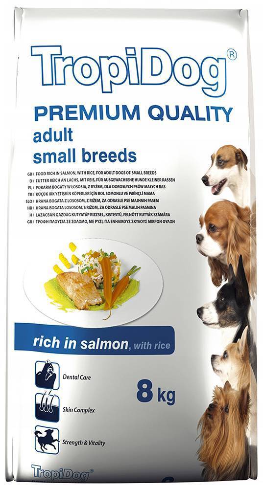 ΤΡΟΦΗ ΣΚΥΛΟΥ TROPIDOG PREMIUM ADULT SMALL BREEDS ΣΟΛΟΜΟΣ 8KG