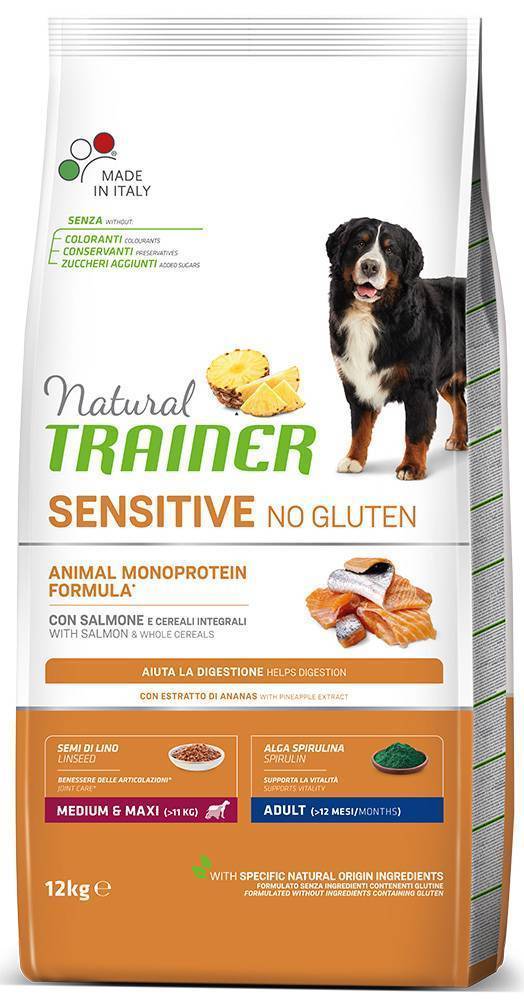 ΤΡΟΦΗ ΣΚΥΛΟΥ TRAINER SENSITIVE ADULT MEDIUM - MAXI ΣΟΛΟΜΟΣ 12KG